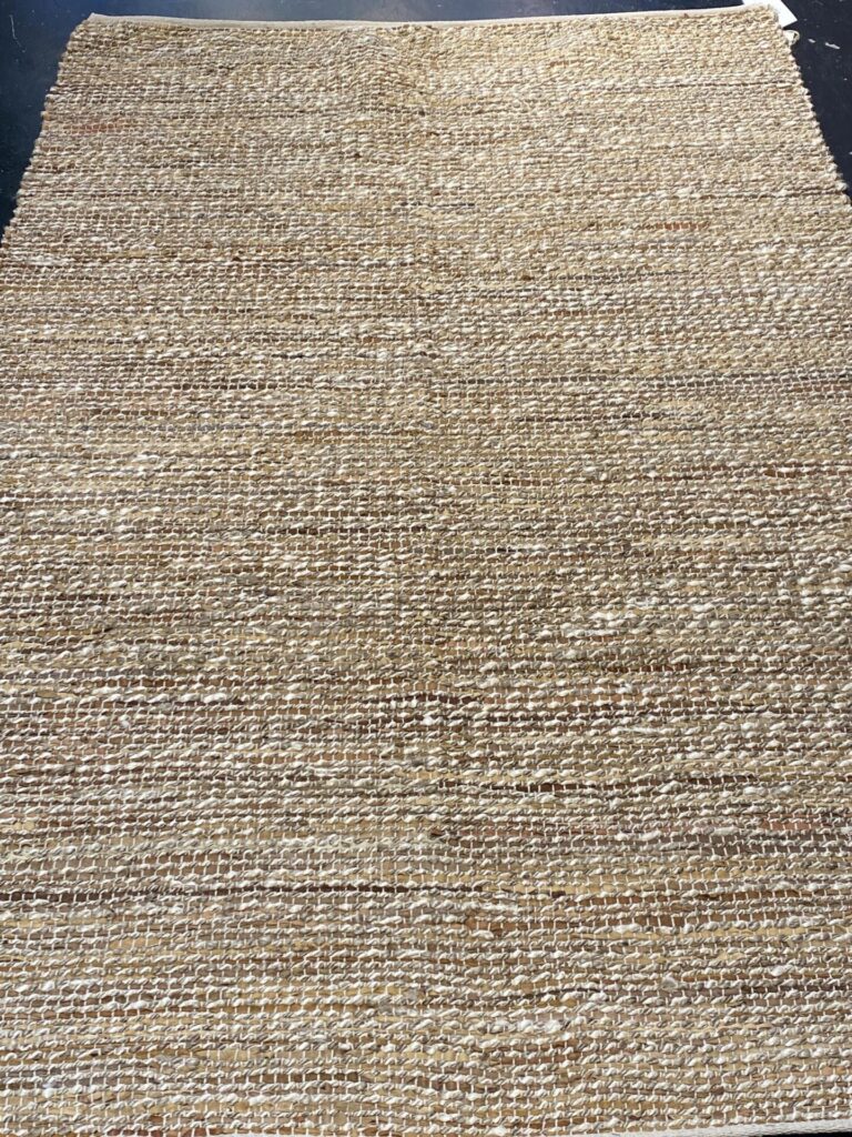 5' 00" x 8' 00" Hemp And Leather Rug- 113