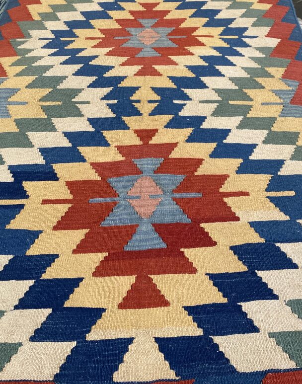3' 10 x 5' 07 Wool Killim Rug- 11