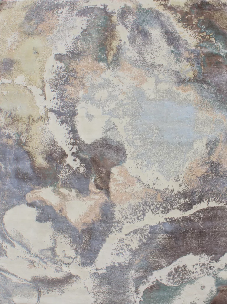 8' 00" x 9' 10" Wool & Silk  Hand Knotted Rug
